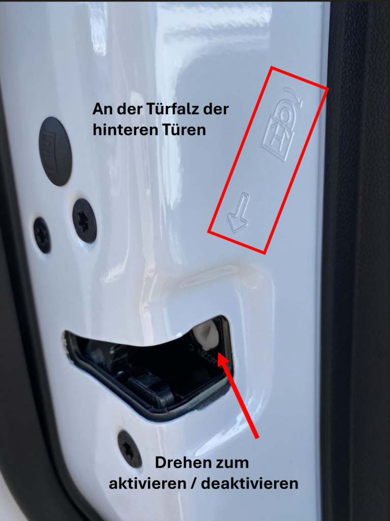 kindersicherung hintere tür