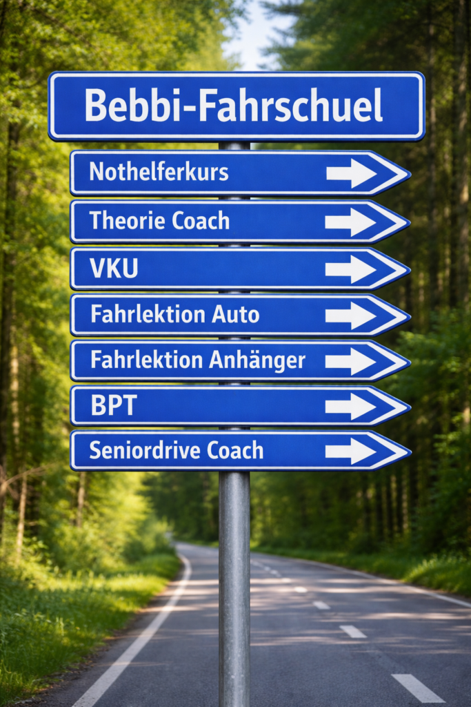 wegweiser bebbi fahrschuel mit pfeilen wegweiser bebbi fahrschuel mit pfeilen
